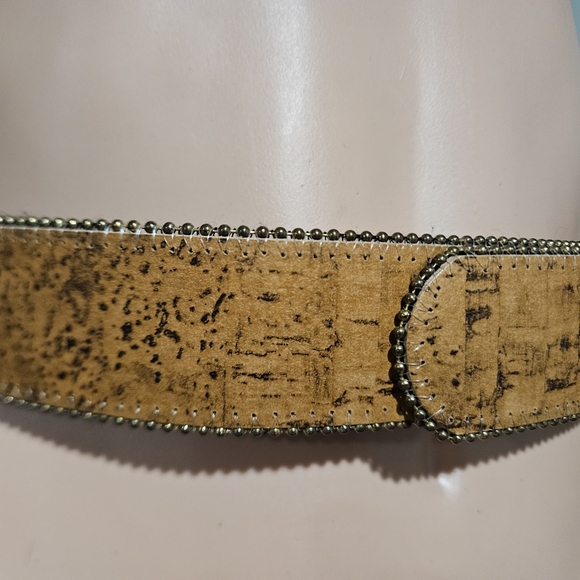 Vintage Paul Harris Leather Belt — Made in USA — Gold Statement Buckle. Size SM main image 4